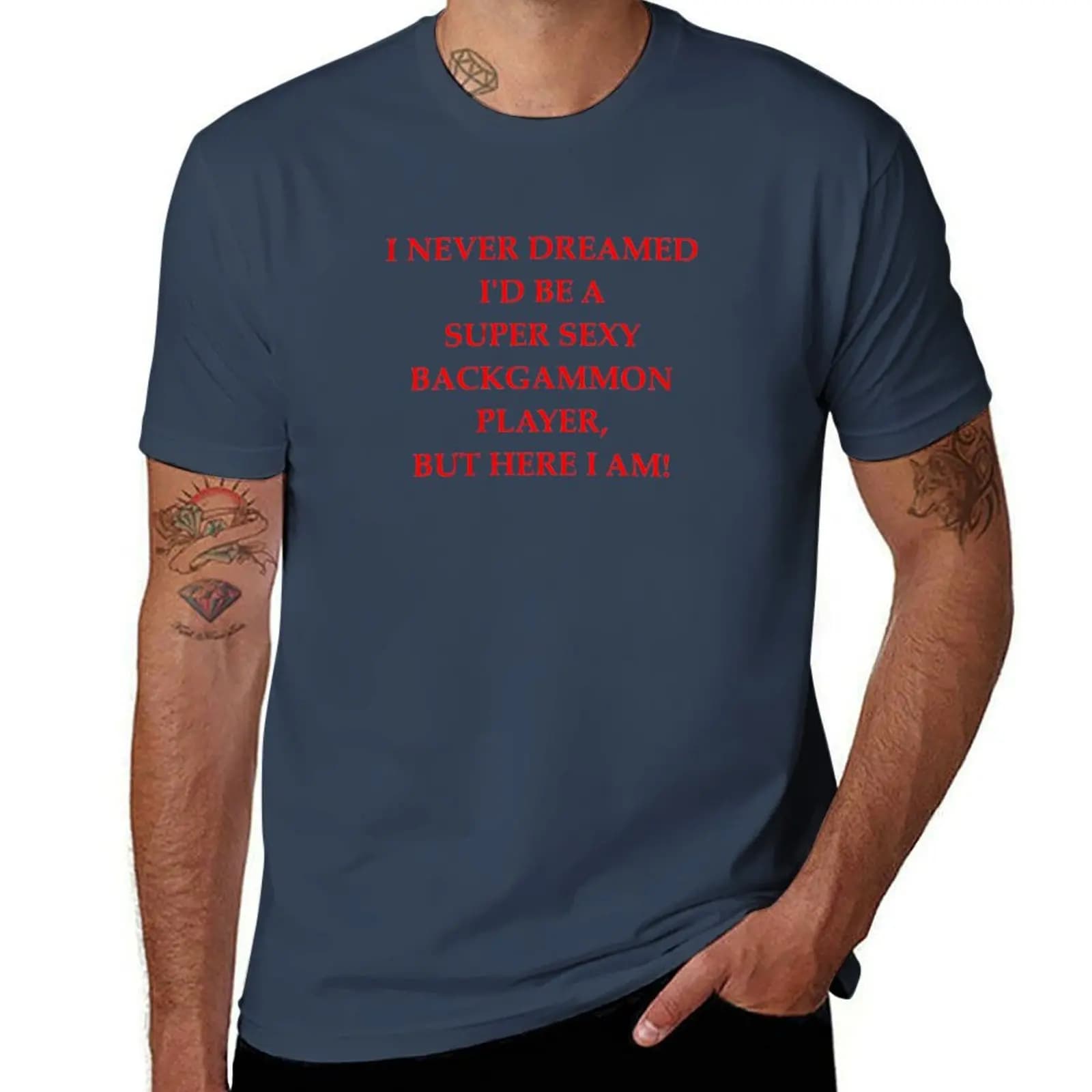 T-shirt Backgammon, taglia grande, maglietta casual