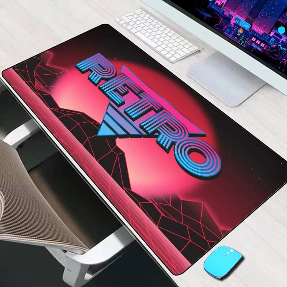 Neon Retrowave Synthwave Art tappetino per Mouse grande accessori per giochi tappetino per Mouse tappetino per tastiera XXL tappetino per scrivania per PC Gamer tappetino per Mouse per Computer
