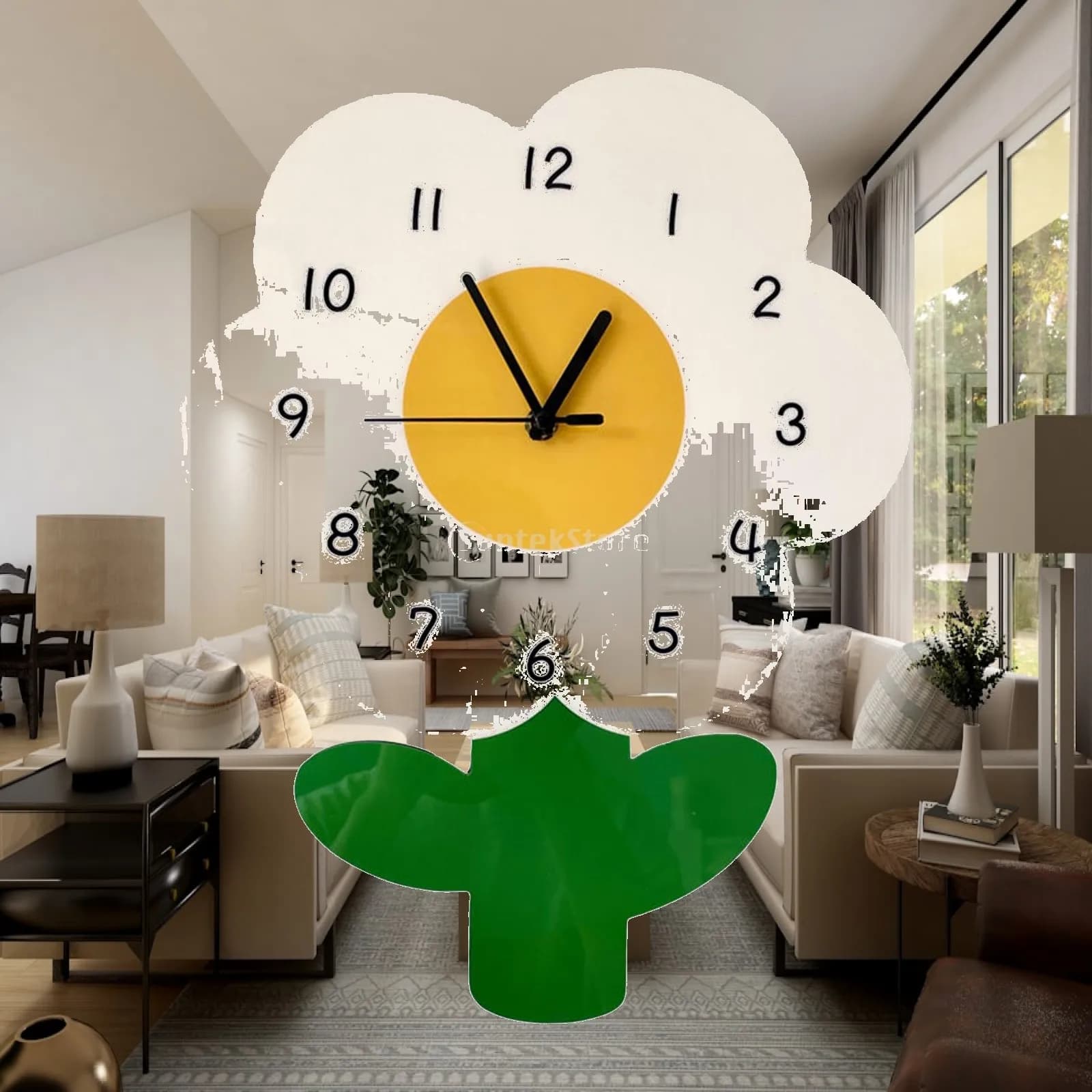 Simpatico Orologio da Parete a Forma di Fiore, Decorazione Artistica, Ornamento Preciso per Interni, Soggiorno, Camera da Letto, Cucina