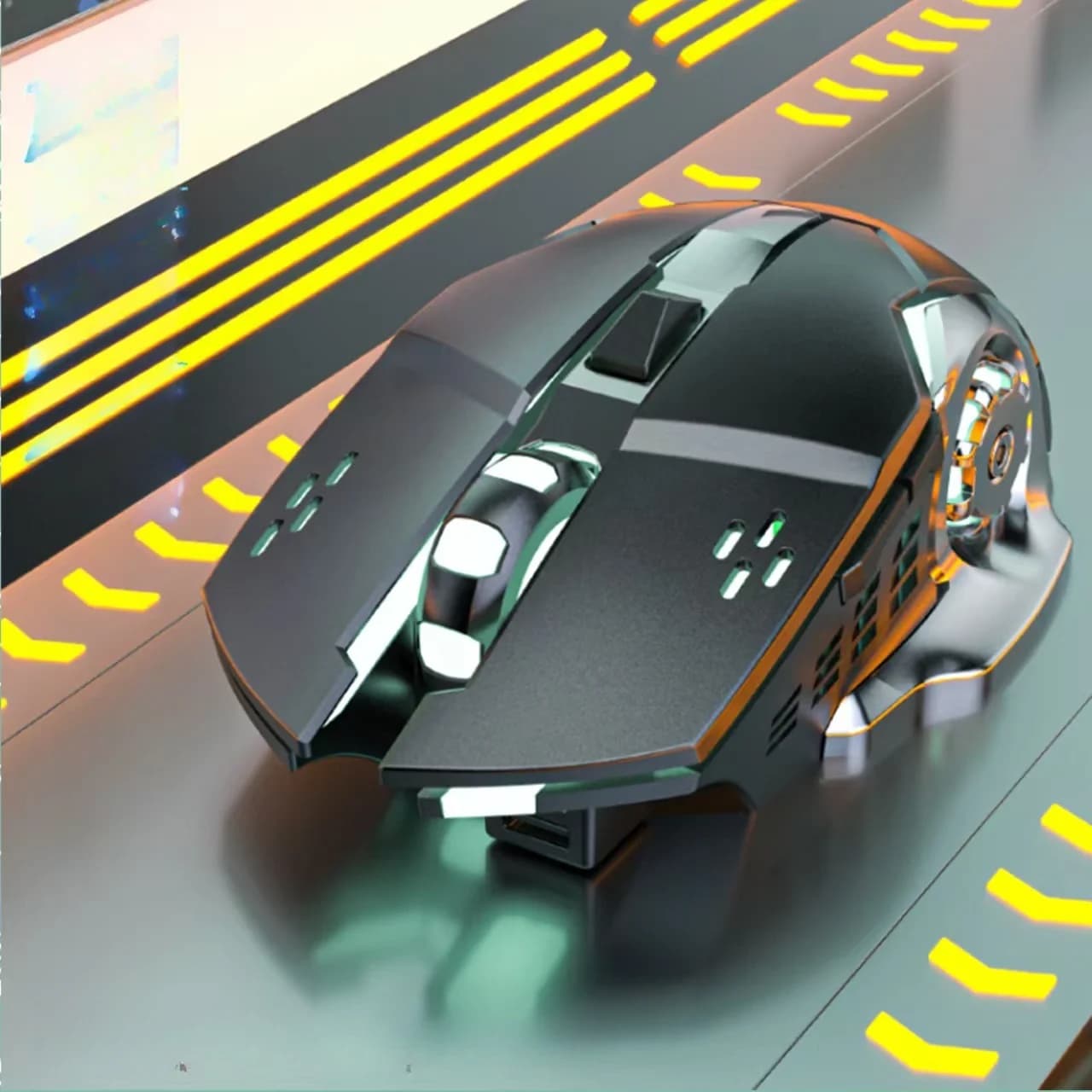 Rechargeable Wireless Gaming Mouse 2.4G & Bluetooth Dual Mode Mute Ergonomic Type‑C Gaming Mice For Computer Phone