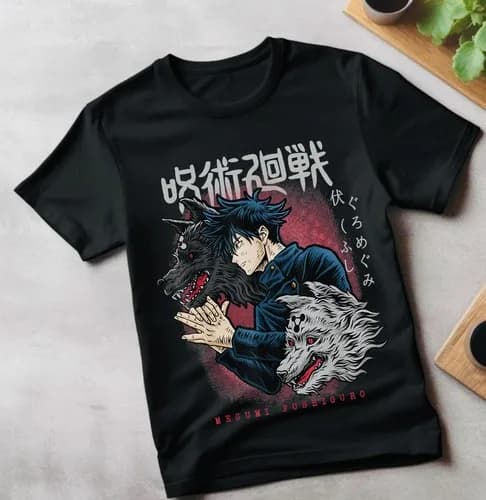 Jujutsu Kaisen Fushiguro Toji T-shirt Anime Horror Black Short Sleeve gift tee