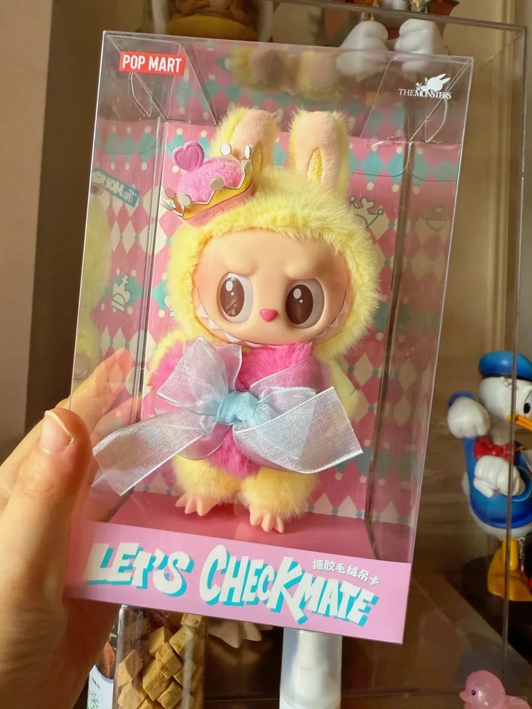 Originale Pop Mart Labubu Re e Queen Scacchi Avventura e V1 Time To Chill 37CM Blind Box Vinile Peluche Appeso Carta Regali