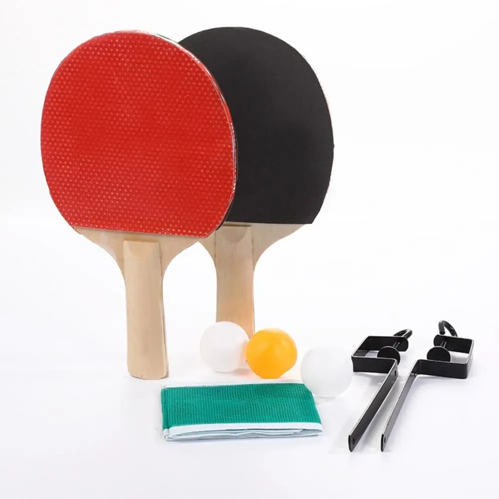 Set da Ping Pong con 3 Palline e Rete in Legno di Pioppo, Impugnatura Comoda Antiurto, Accessori per Ping Pong
