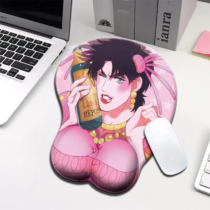 JOJO Creative Cartoon Anime 3D Mouse Pad Sexy Chest Silicone Mousepad con supporto per il poggiapolsi tappetino morbido per il seno tapis de souris