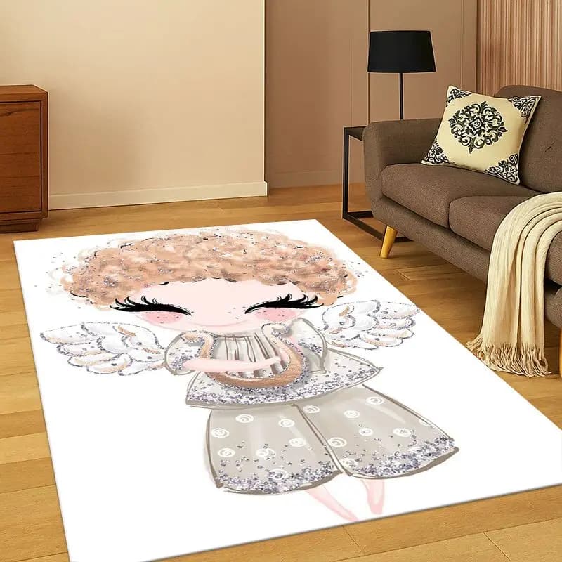 Cartoon Ballet Cute Girl Ballerina Carpet Rug for Bedroom Living Room Sofa Playroom Doormat Home Decor, Area Rug Non-slip
