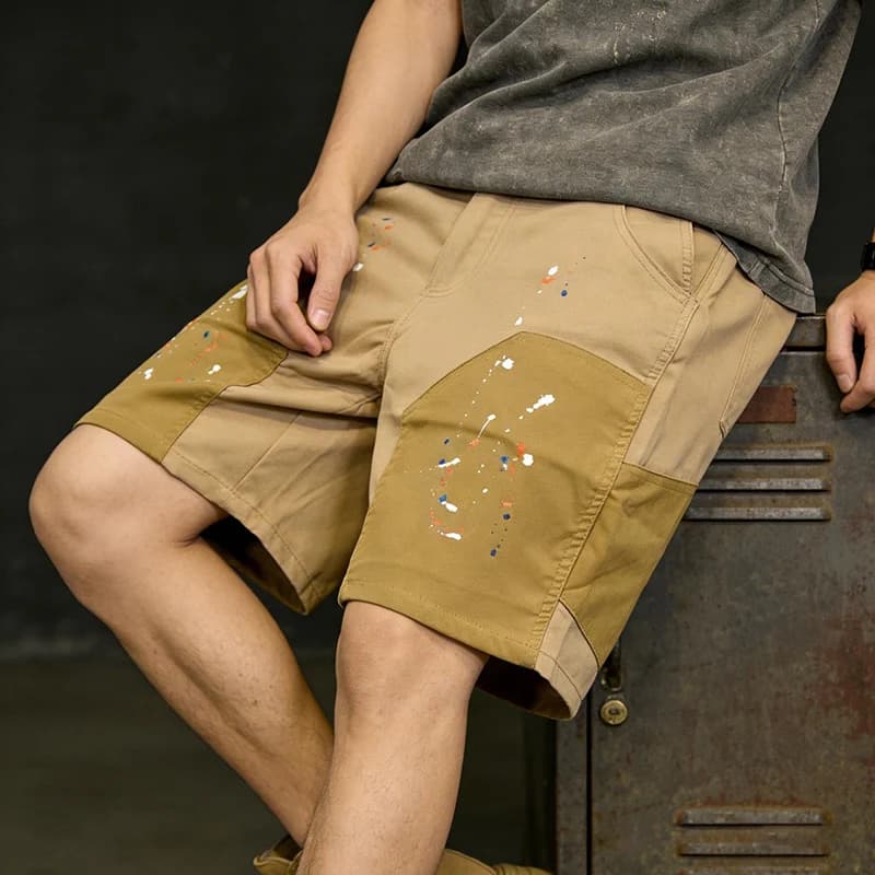 Pantaloni Cargo da Uomo alla Moda con Blocchi di Colore, Leggeri e Traspiranti per l'Estate, Jeans Comodi a Gamba Dritta e Larga
