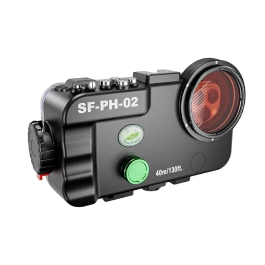 Underwater smartphone housing for diving up to 40M, waterproof camera case with iPhone 16/15/14 frame, polycarbonate body, matt