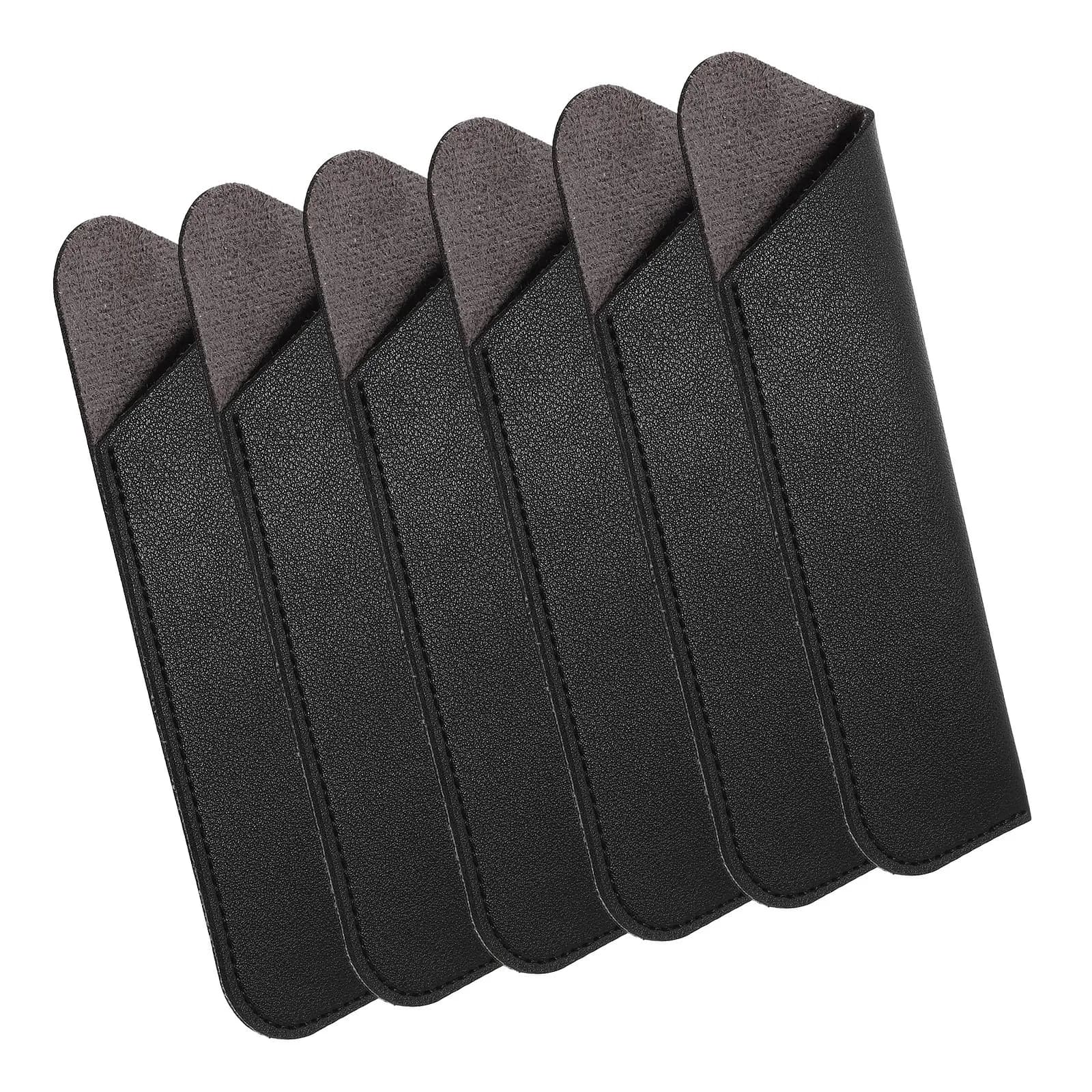 6 Pcs Pen Bags for Packaging Ballpoint Pouch Sleeve Protective Cover PU Fountain Holder Black