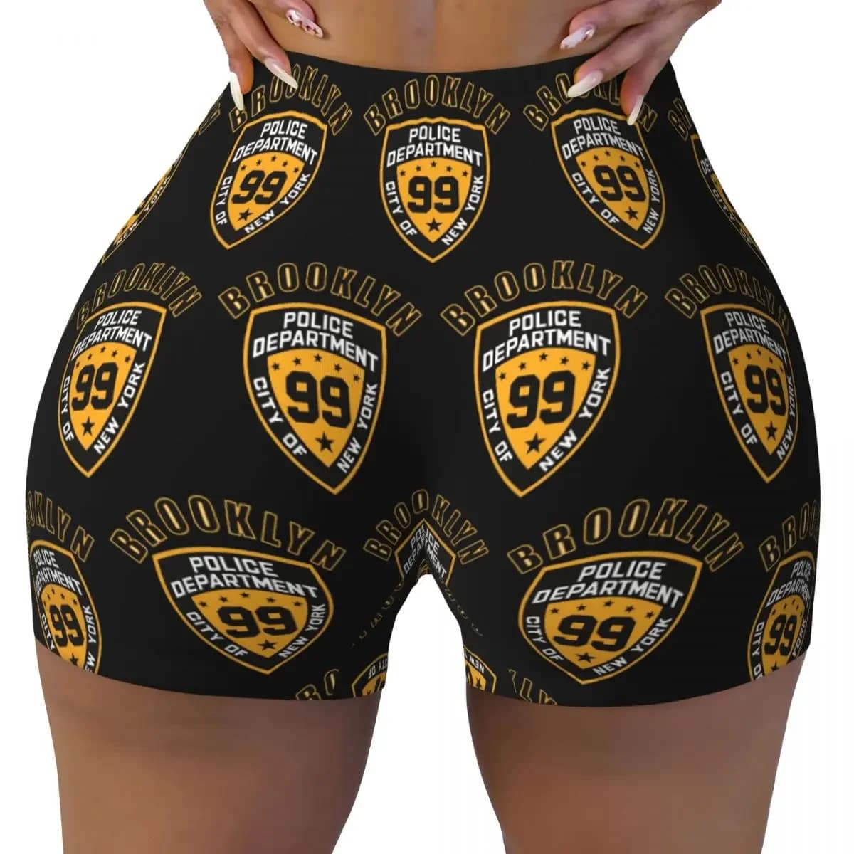 Custom Brooklyn Nine Nine - 99th Precinct Mug Yoga Shorts Women Gym Workout Running Athletic Volleyball Biker Shorts