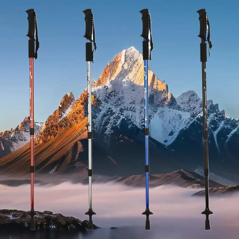 Adjustable Aluminum Alloy Adjustable Telescopic Trekking Stick for Outdoor Camping Climbing Travel