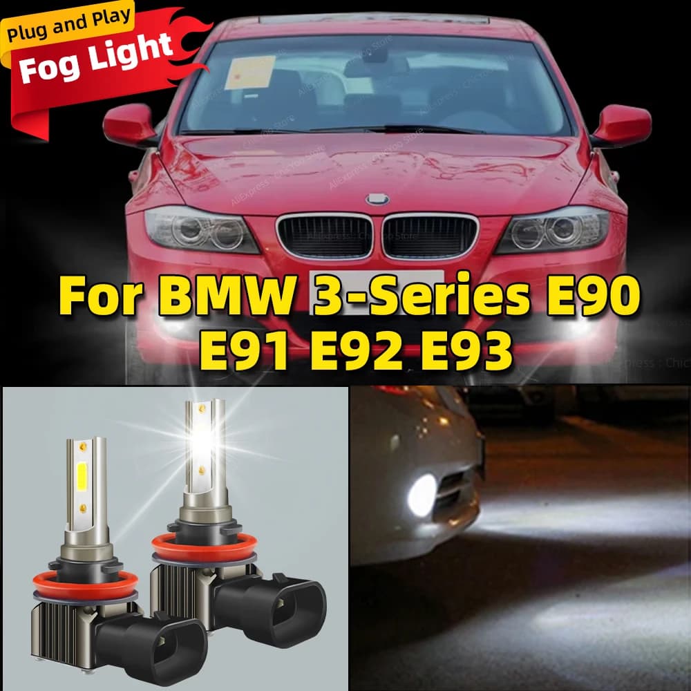 2 pezzi LED fendinebbia anteriori per auto lampadina 6000K per BMW Serie 3 E90 E91 E92 E93 2005 2006 2007 2008 2009 2010 2011 2012