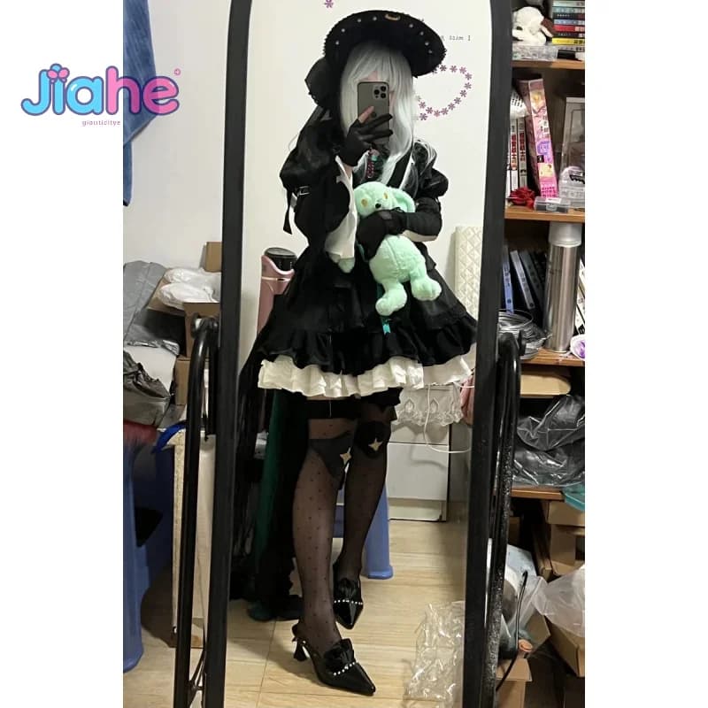 Wakaba Mutsumi Mortis BanG Dream! Arknights Mujica Cosplay Costume Girl Lolita Dress Hat Props Halloween Carnival Gothic Uniform