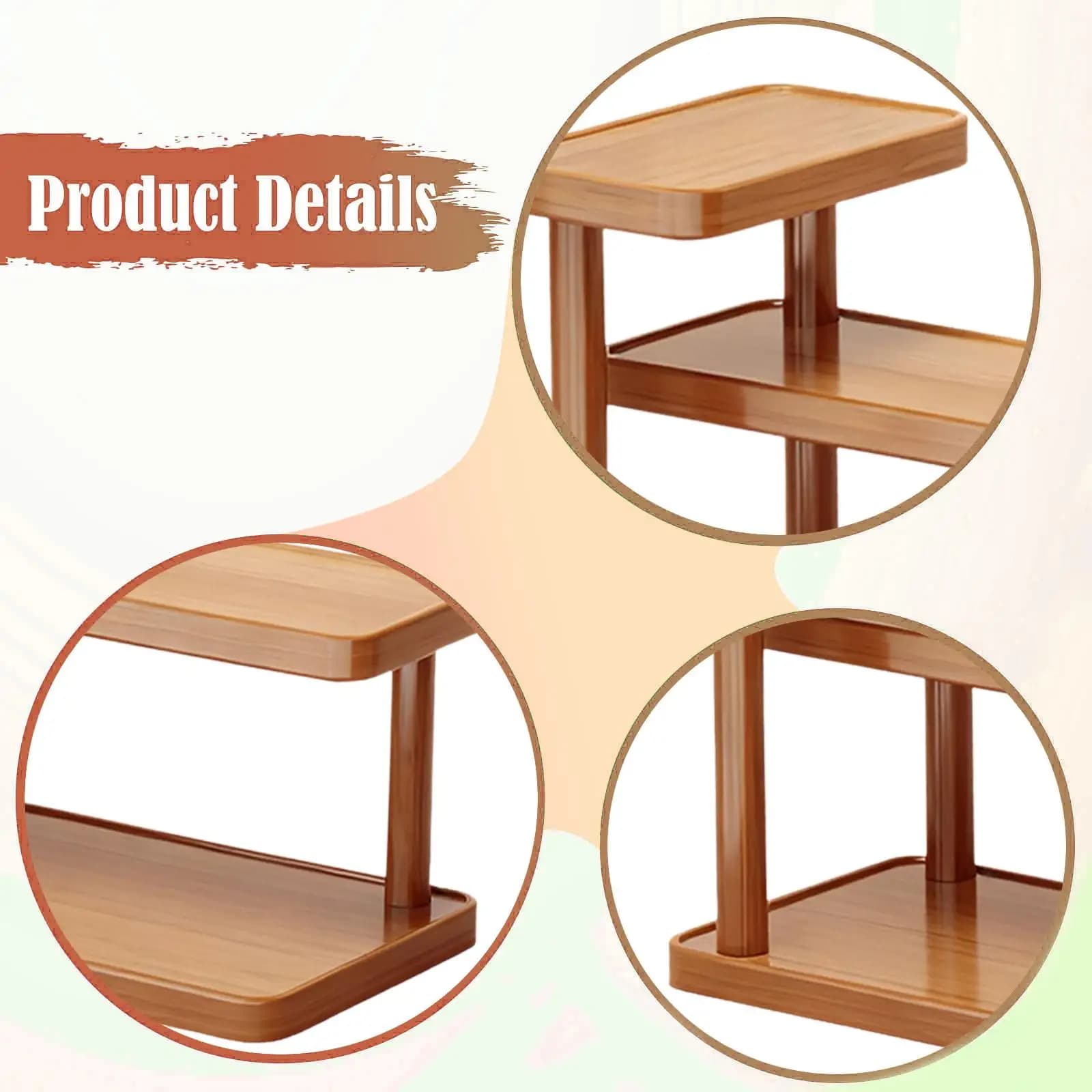 Multifunctional Tabletop Display Shelf Wooden Desk Storage Rack Shelf Organizer for Cosmetics Perfume Holder Dresser