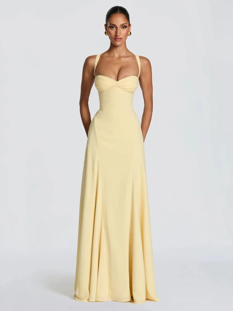 Elegante Abito Lungo da Donna per Feste Estive, Vestito da Sera Sexy Senza Schienale con Spalline, Abito Lungo Senza Maniche da Donna, Vestidos 2026
