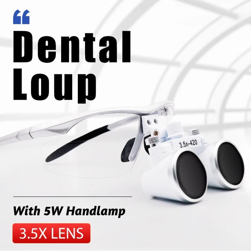 Lente d'ingrandimento dentale medica Luce 3.5X420mm Faro Luce di potenza Lampada regolabile Lab Lenti di ingrandimento mediche Ingrandimento binoculare
