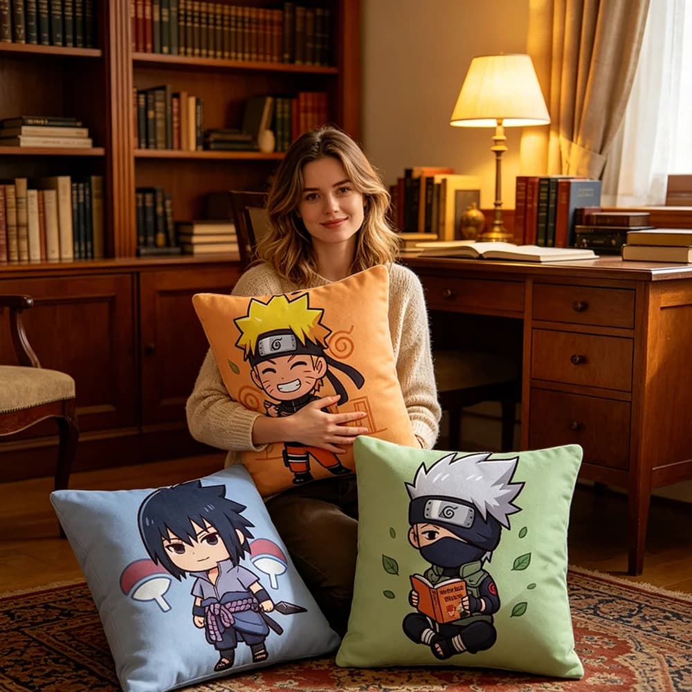 Fodera per cuscino Uzumaki Naruto, leggera, lavabile, resistente, multi-misura, decorazione per divano, casa
