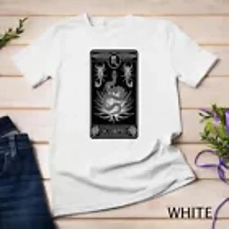Maglietta unisex con maglietta per compleanno di novembre con carta dei tarocchi dello zodiaco dello scorpione
