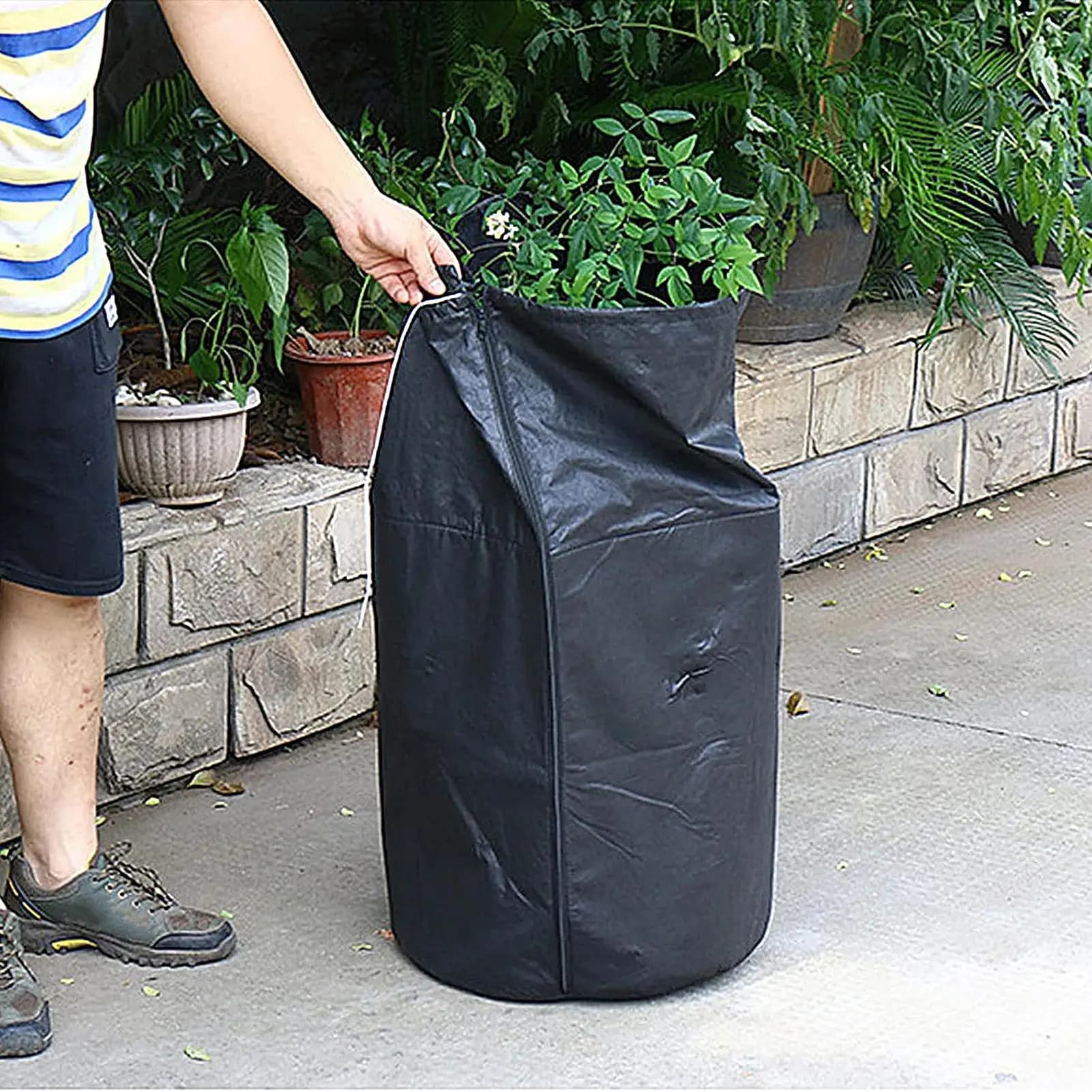 Plant Covers for Winter Insulating Bag with Drawstring Flower Pot Cover for Winter for Flower Shrubs Outdoor Garden