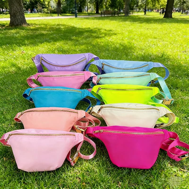 Marsupio in Nylon di 2 dimensioni marsupio marsupio alla moda in tinta unita marsupio da esterno marsupio impermeabile femminile per borsa da palestra Fitness Gi