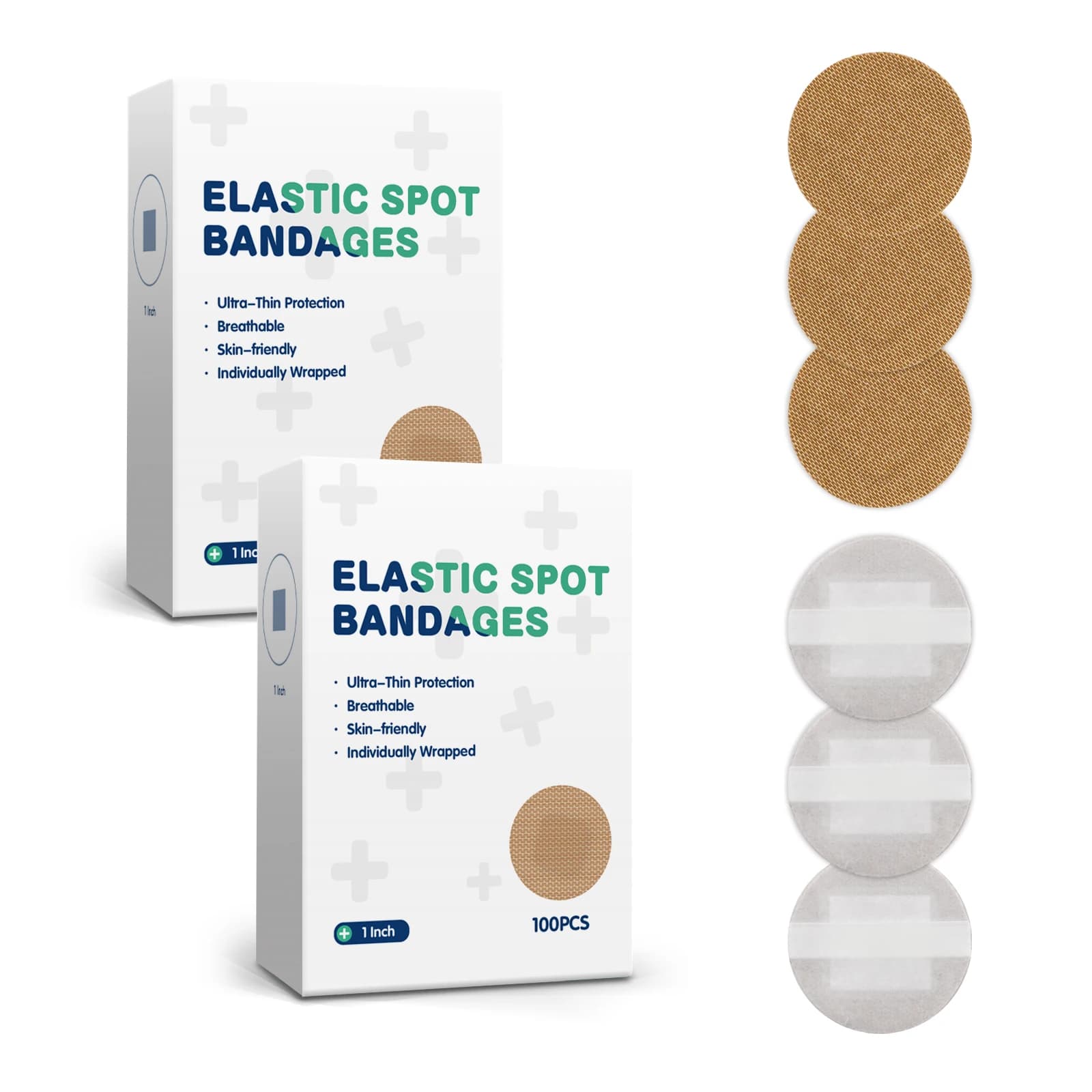 Patch per vaccini a fascia rotonda da 100 pezzi Patch emostatica Sterile tessuto elastico benda adesiva per ferite impermeabile Kit di pronto soccorso