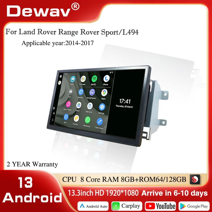 13.3 pollici Per 2014-2017 Land Rover Sport/L494 Lettore Multimediale Radio Carplay schermo pannello aria condizionata Android Bosch/Harman