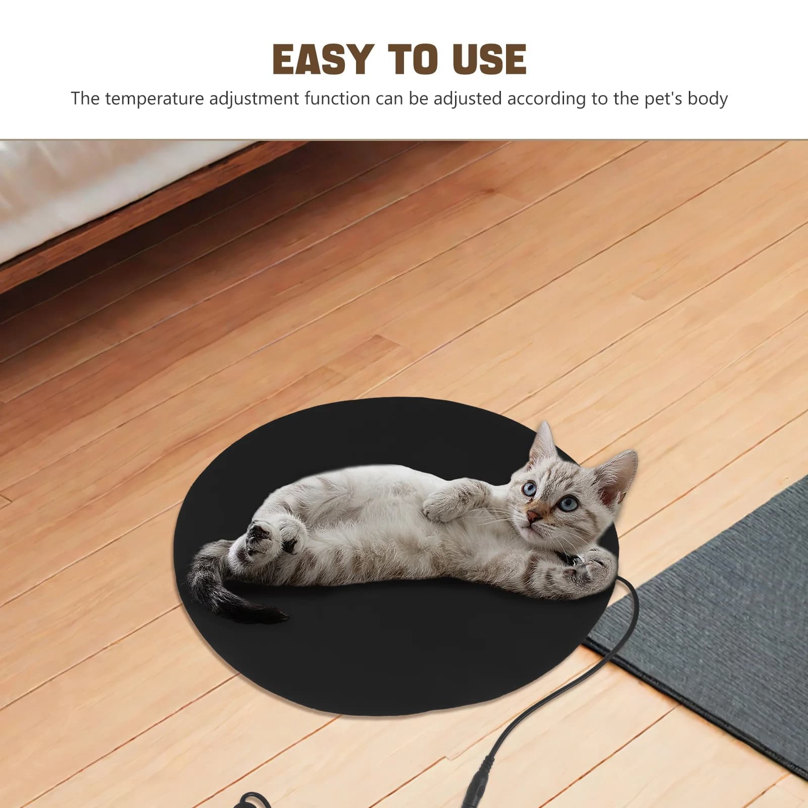 Tappetino riscaldante per animali domestici Tappetino riscaldante elettrico per animali domestici Coperta termica Tappetino riscaldante per cani e gatti Tappetino riscaldante regolabile USB invernale