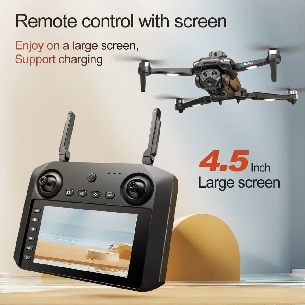 Drone M33 PRO con Flash, Doppia Fotocamera HD Professionale, WIFI, Evitamento Ostacoli, Elicottero RC per Fotografia Aerea, Quadricottero