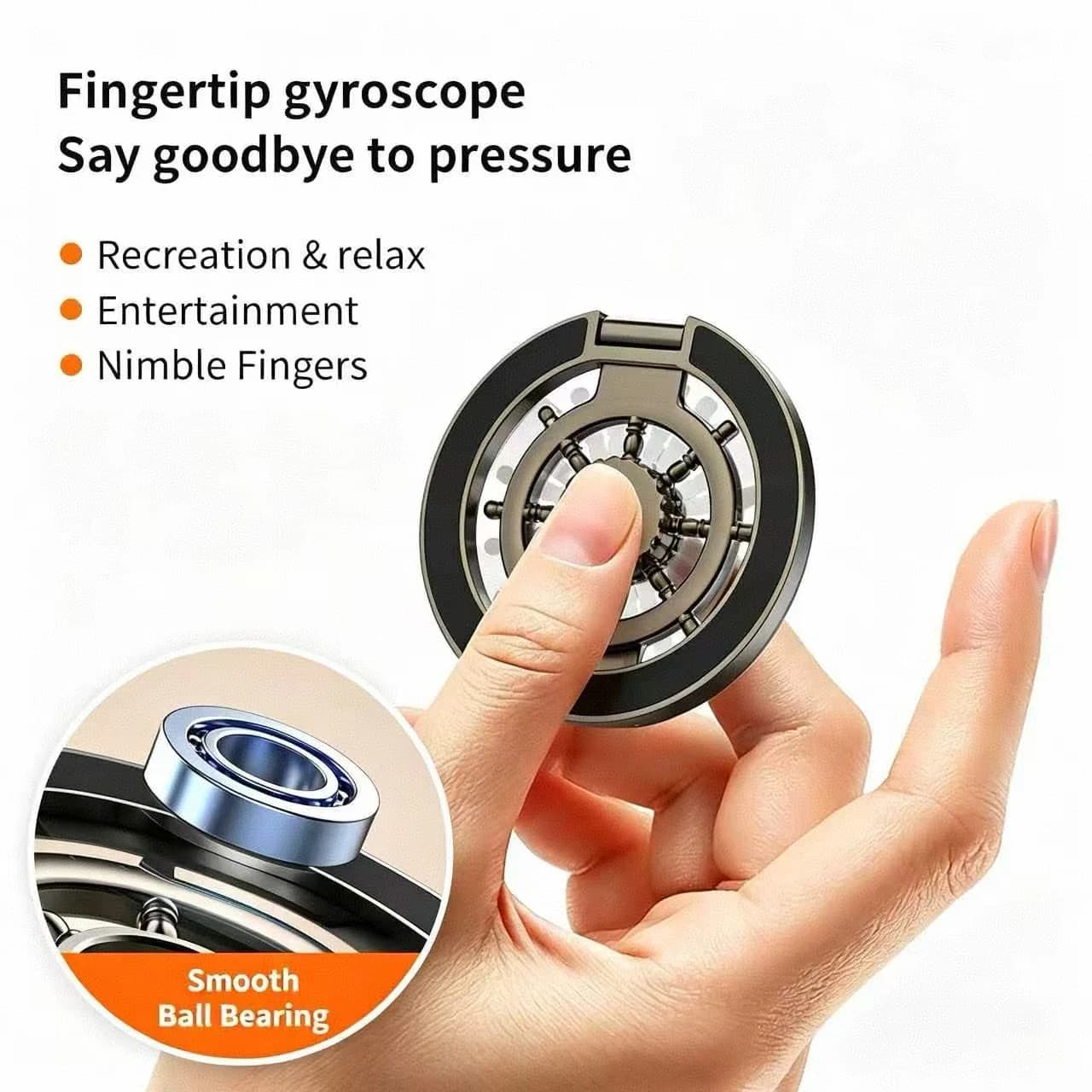 Magnetic Fidget Spinner Phone Ring Stand，Metal Material, Fully Foldable, Easy to Carry