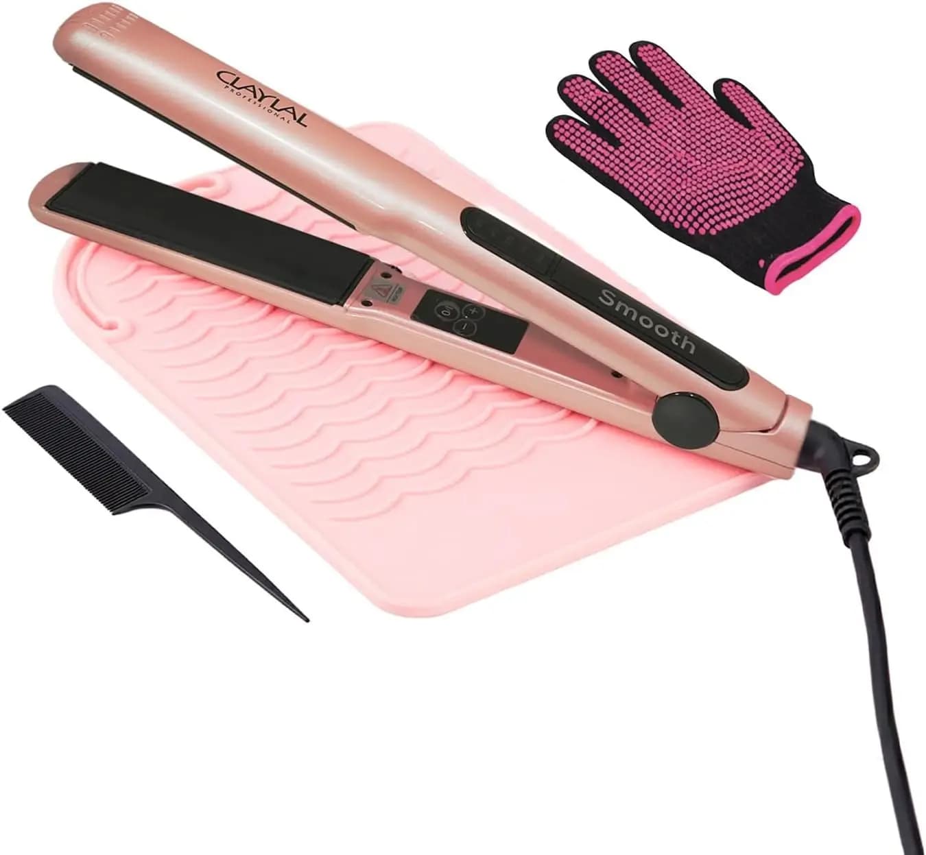 Piastra per capelli in ceramica da 1 1/4 pollici, 480 ° Regolazione della temperatura, doppio voltaggio per il viaggio