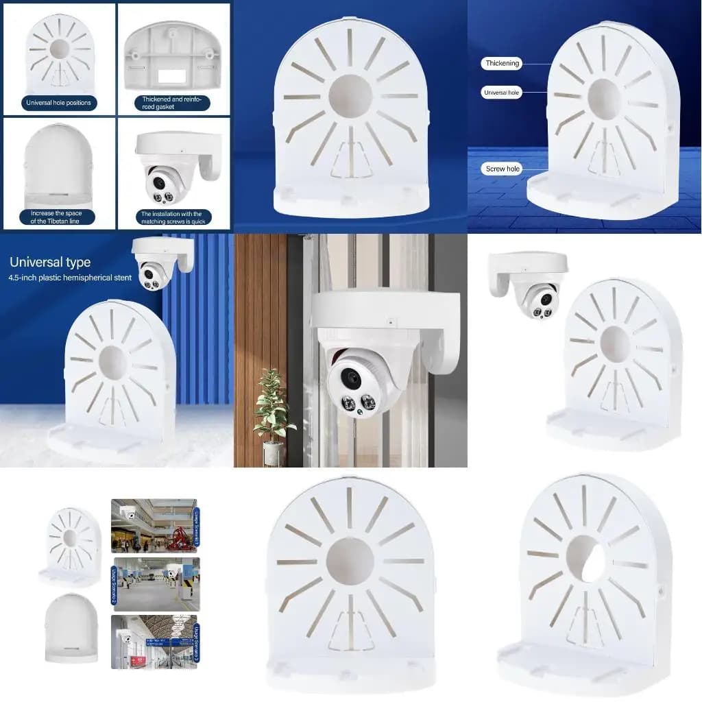 Supporto per telecamera dome regolabile con gestione dei cavi nascosta in plastica resistente con design antipolvere per