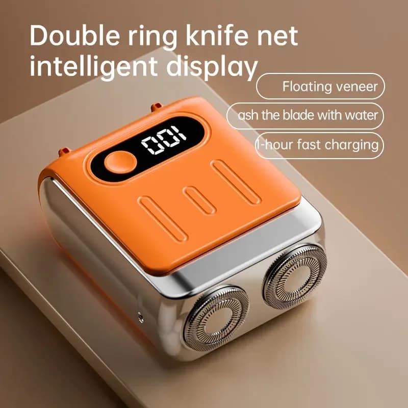 2025 Mini Smart Electric Shaver Razor for Double Blade Car for Home Use Digital Display Rechargeable Powerful Shaving Tool