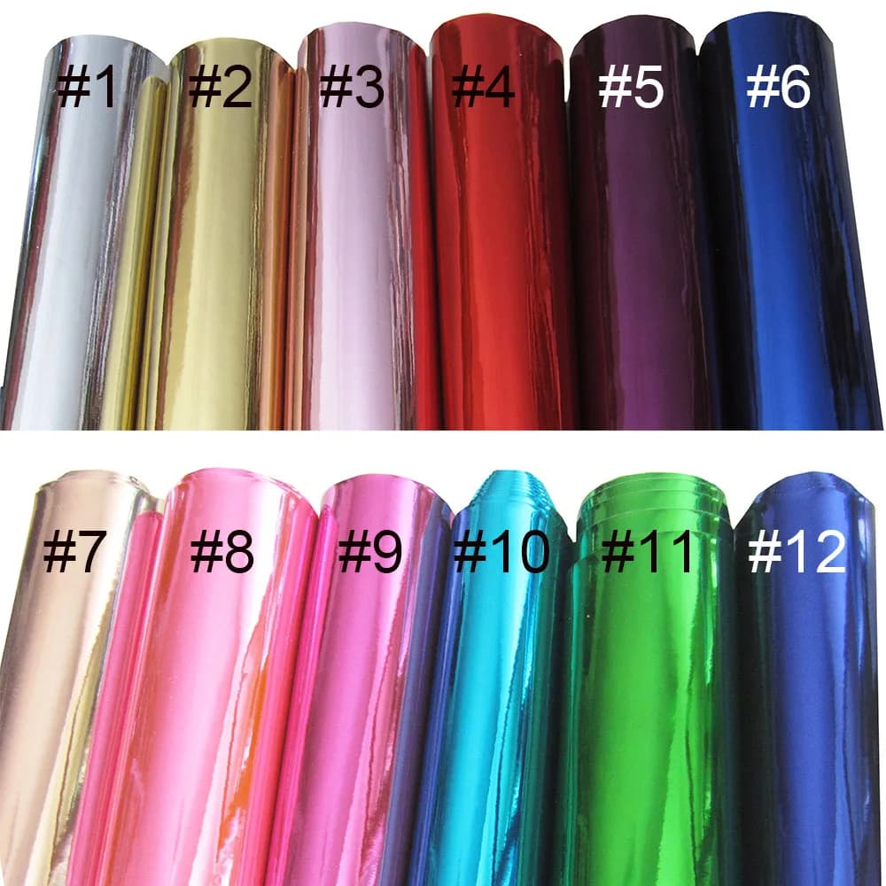 20/50x120cm Roll A4 High Light Mirror Plain Solid Silver Gold Faux Synthetic Leather Fabric Material For DIY Bags CN062