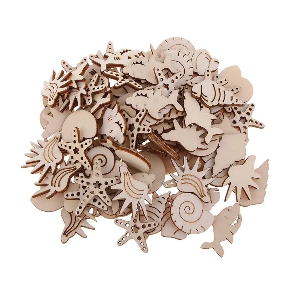 Decorazioni in Legno con Forme Naturali, Blocchi di Legno per Scrapbooking Fai-da-Te, Decorazioni per Cerimonie e Progetti Artigianali