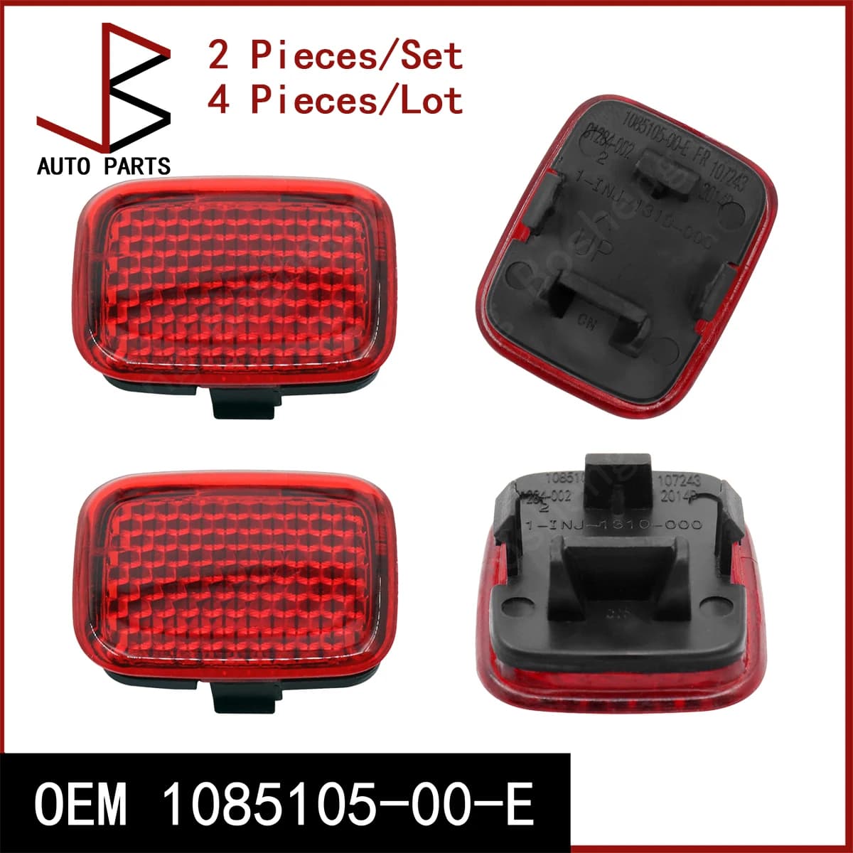 Set da 2 pezzi di nuovo riflettore per rivestimento porta anteriore sinistra e destra OEM 1085105-00-E 1742864-00-B per Tesla Model Y 2020-2025 Model S, X