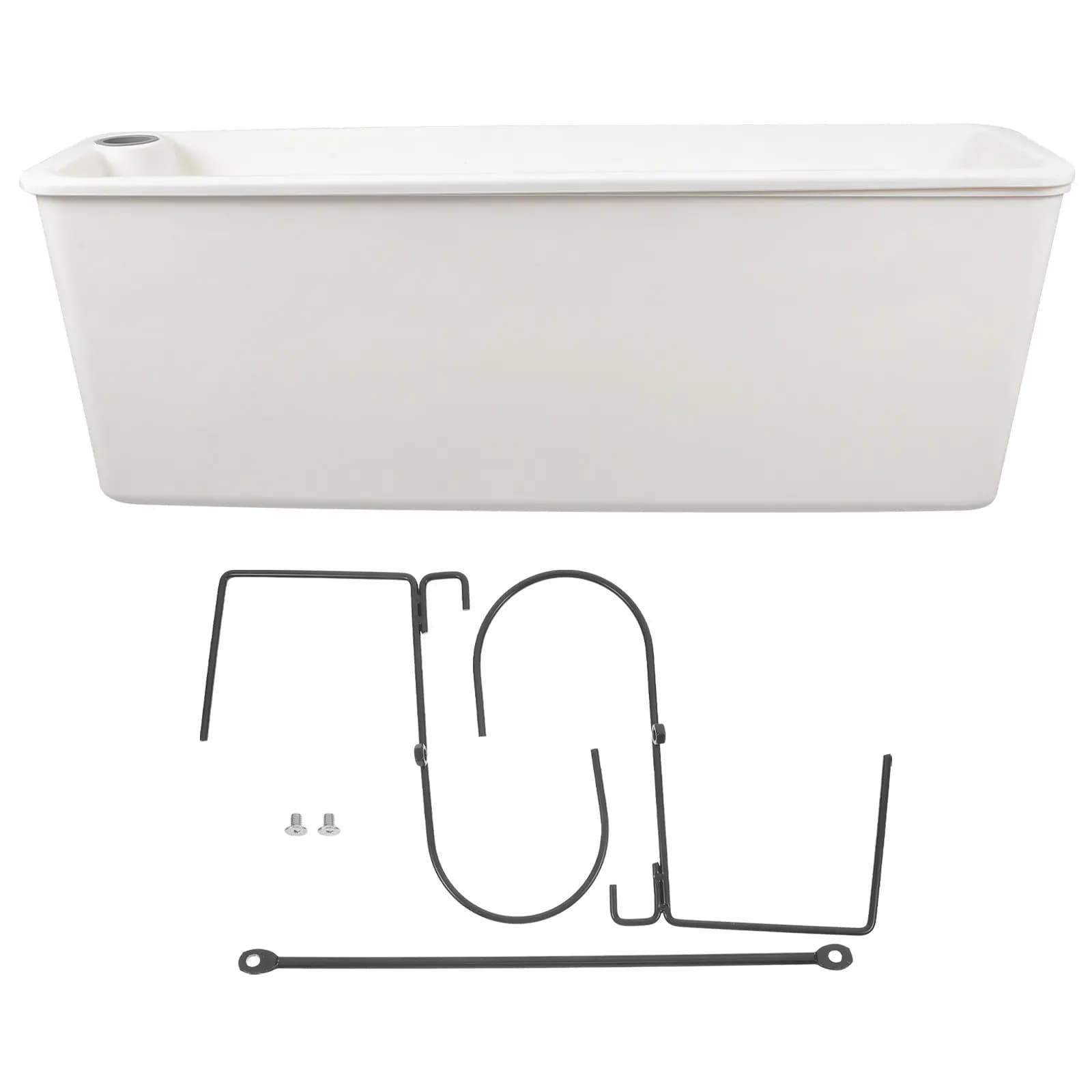 Trendy Narrow Rectangular Planter Box for Balcony Windowsill Indoor Outdoor Plants Vegetable Herb Flower Pot Wall Mount Plastic