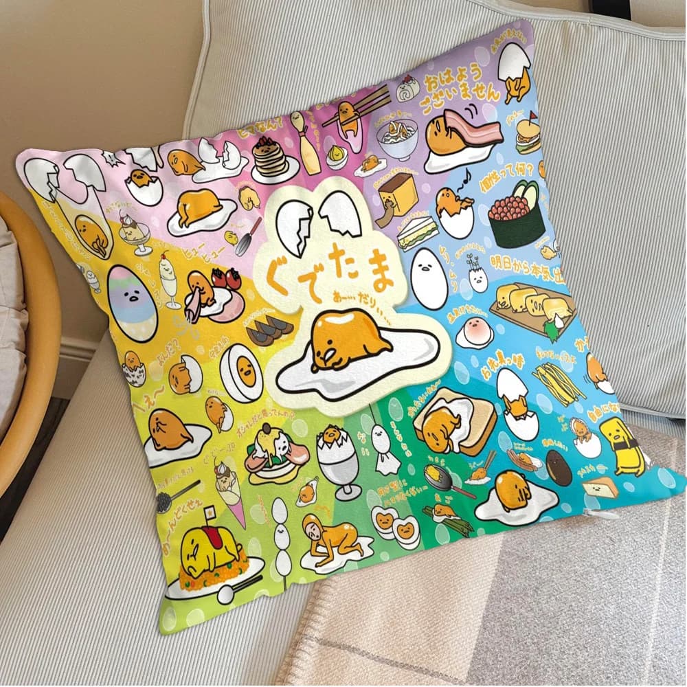 Cover for Pillow Cases Decorative Cushions Cover for Sofa Kawaii G-Gudetama Home and Decoration Living Room Christmas Supplies