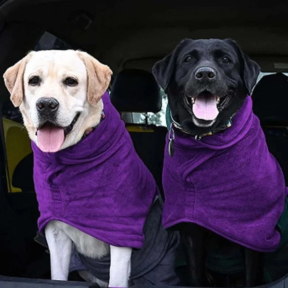 Soft Dog Bathrobe Coral Pile, Towel Fast drying absorbent, Domestic Animal Supplies, Comfortable Cleaning and Swimming Cloth