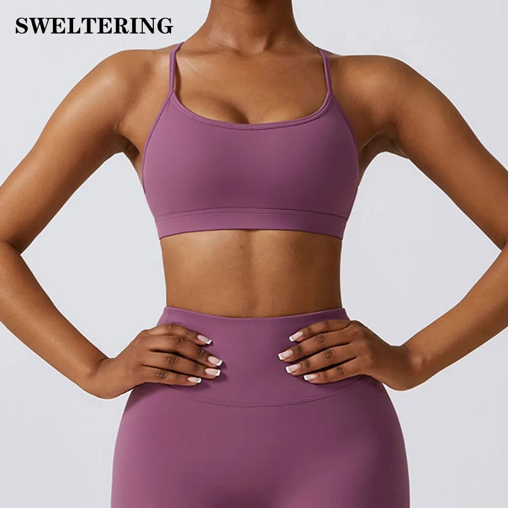 Reggiseno Sportivo da Donna ad Alto Supporto, Top Sportivo Push-Up, Reggiseno da Yoga, Top Corto da Palestra, Intimo Fitness, Reggiseno da Corsa, Abbigliamento Sportivo