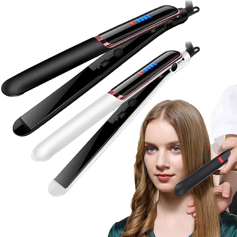 Piastra per Capelli Elettrica Professionale 2 in 1, Stiracapelli e Arricciacapelli per Salone