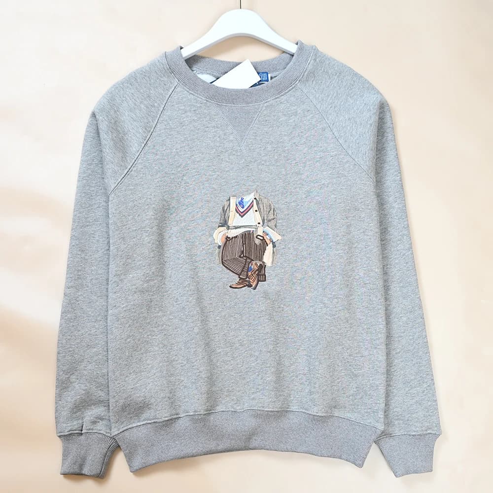 Winter New Style Long Sleeve Embroidered Cartoon Pattern Fleece round Neck Casual Sweatshirt Comfortable Warm Couple Hoodie