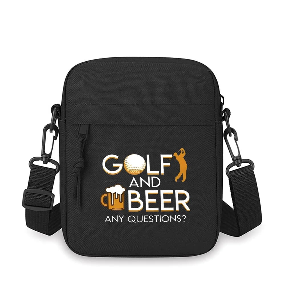 Boccale di birra con palline da golf, chiedere il golfista. Borsa a tracolla da uomo a spalla singola da donna Cartoon Anime Film Printing Design unisex