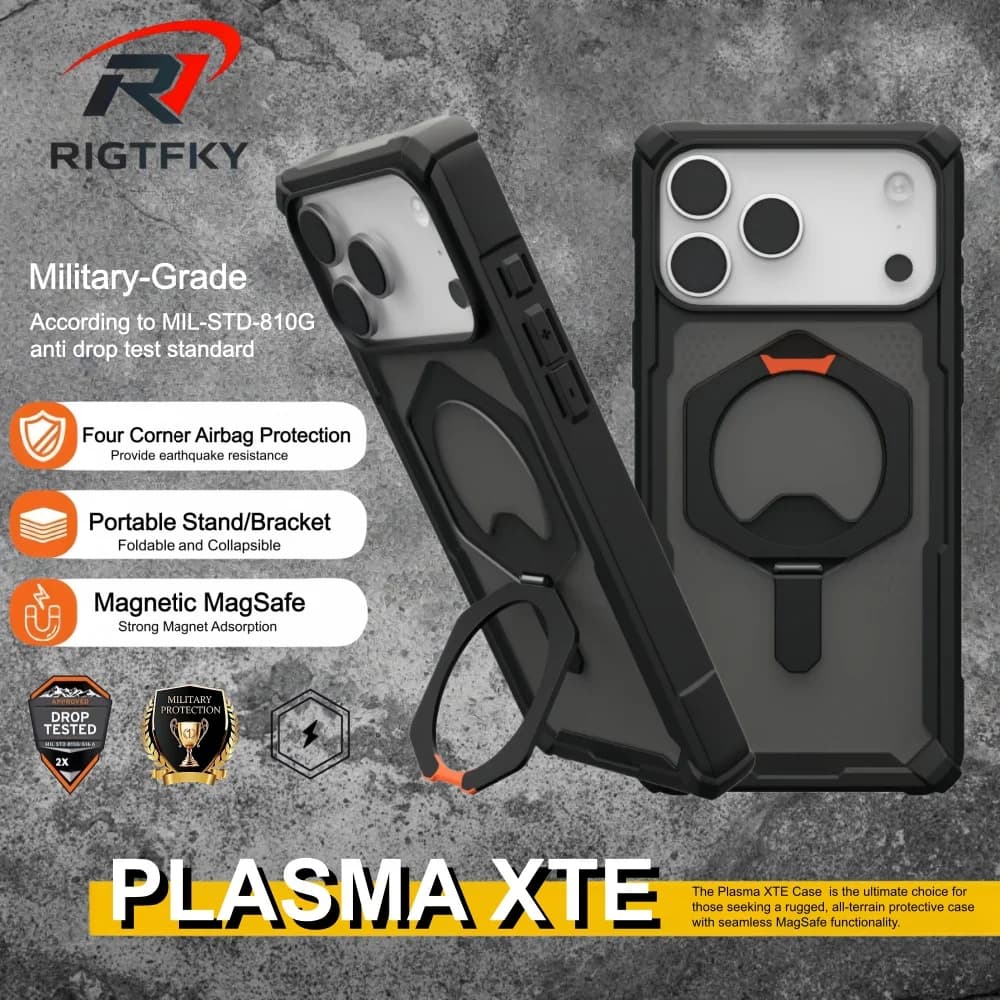 Custodia Protettiva Antiurto Plasma con Supporto Magnetico MagSafe per iPhone 17 Pro Max, Air 16, 15, 14, 13, 12