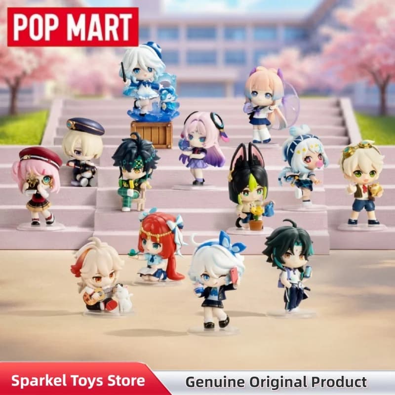 POPMART Genshin Impact Academy Light And Shadow Poetry Series Blind Box Q Version Figurine Collectible Toy Gift For Anime Fans