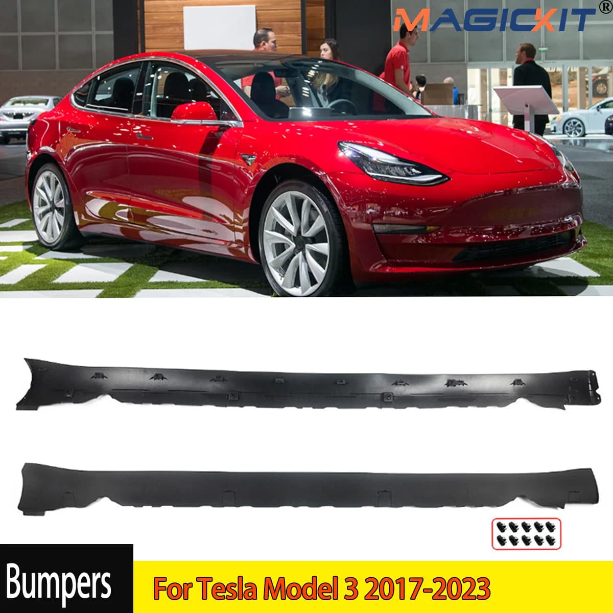 Pannello a bilanciere modanatura gonna laterale MAGICKIT per accessori Tesla Model 3 2017-2023