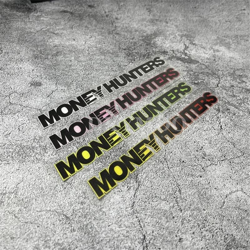 Hunters Motorcycle Vinyl Stickers, Reflective Decoration for helmet, laptop, bike, car, with funny graphics and writings (Money) DXYMOO