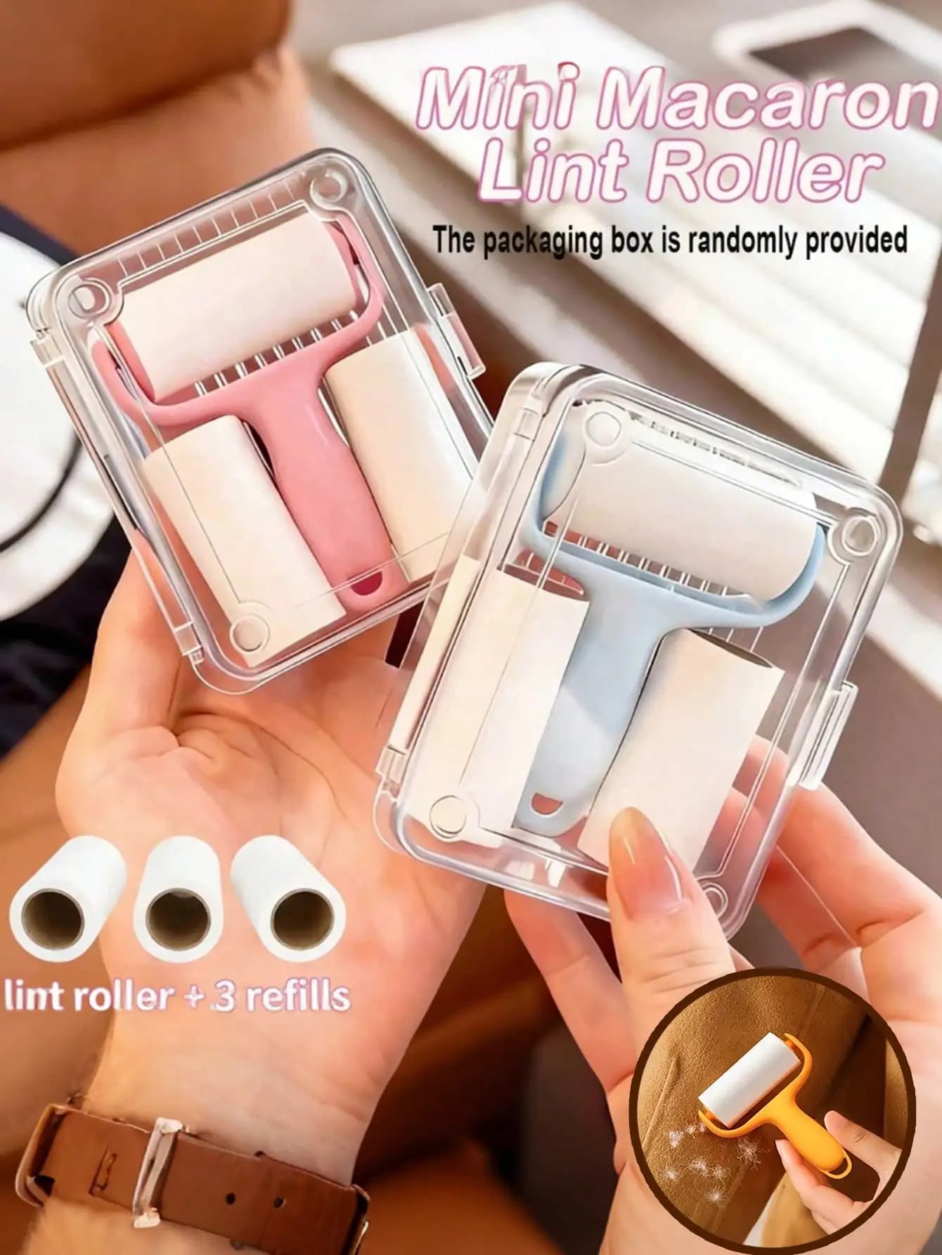 1 pz Rullo Portatile Tascabile per la Rimozione dei Pelucchi - Mini Rullo Anti-Pelucchi per la Rimozione dei Peli di Animali Domestici, Colore Casuale