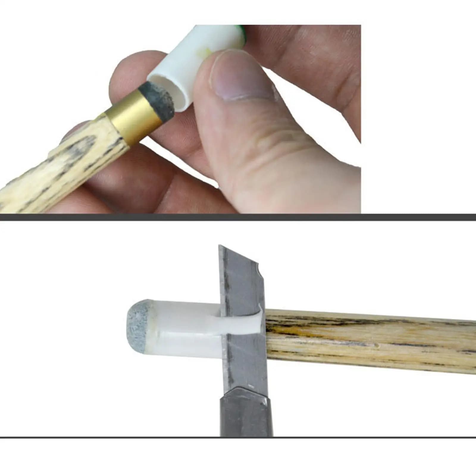 100 Pezzi di Punte per Stecca da Biliardo con 12 Gessetti, Facili da Installare, Accessori per Tavolo da Biliardo per Adulti