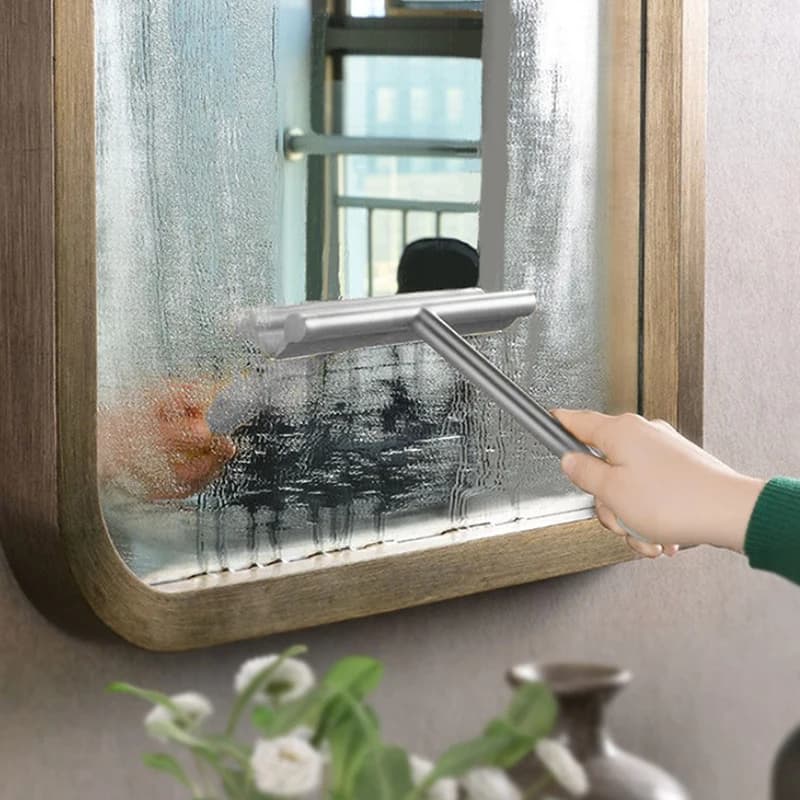 Raschietto per tergicristallo per vetro con supporto in silicone Detergente per tergipavimento per doccia Raschietto per tergicristallo per specchio da bagno Pulizia del vetro