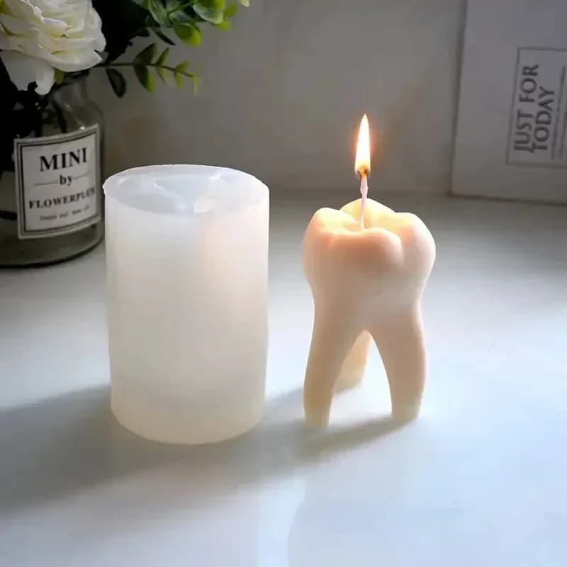 Stampo in silicone 3D a forma di denti, ultimi modelli 2026, per candele aromatiche, decorazioni per torte, fondente, gesso creativo