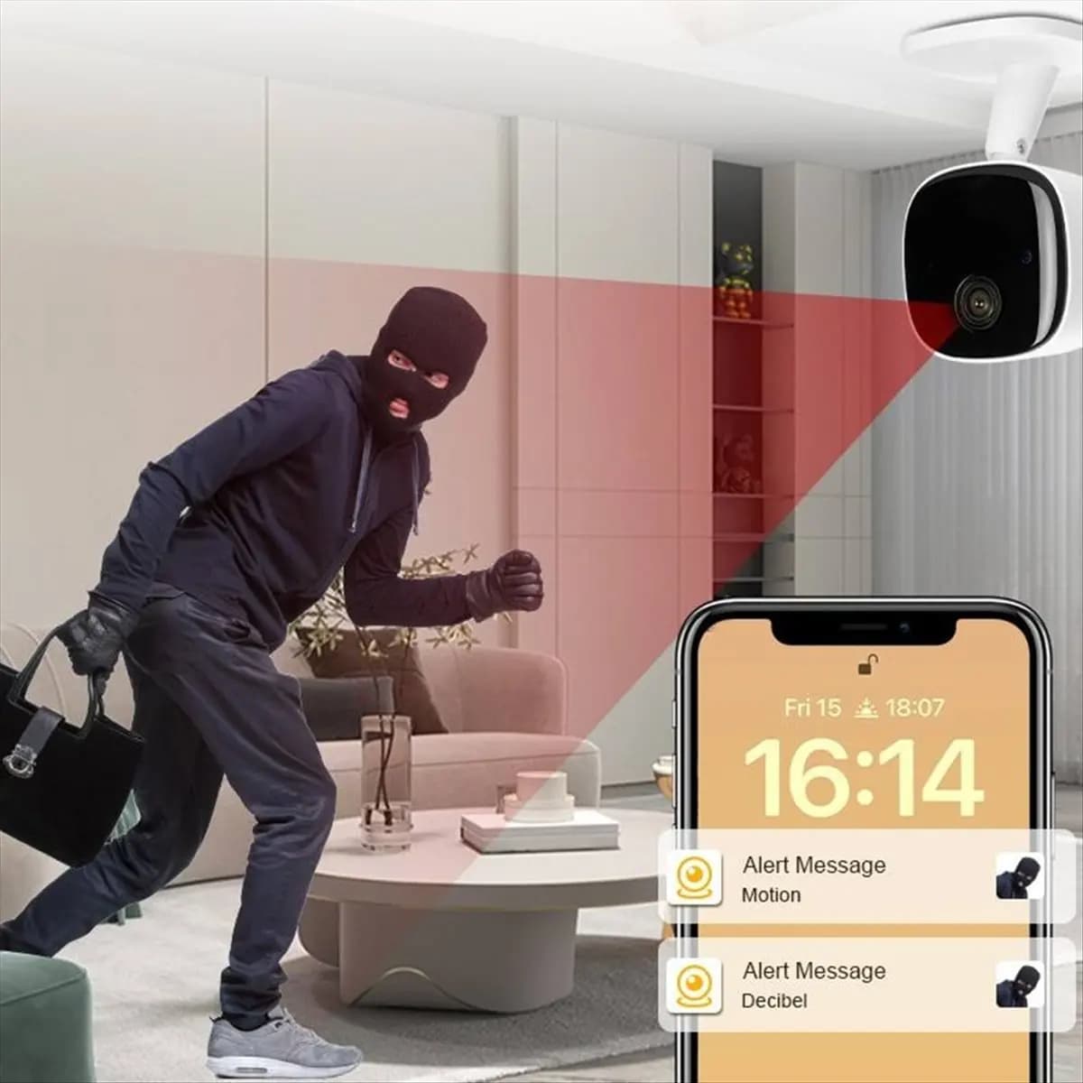 Telecamera WiFi HD 1080P Baby Monitor Mini telecamera portatile di sicurezza Audio Visione notturna a infrarossi Rilevazione del movimento Smart Home